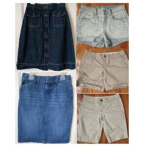 LOT 5 Old Navy Button Down Denim Skirt Cotton Shorts Cute Size 0 -$20 for All